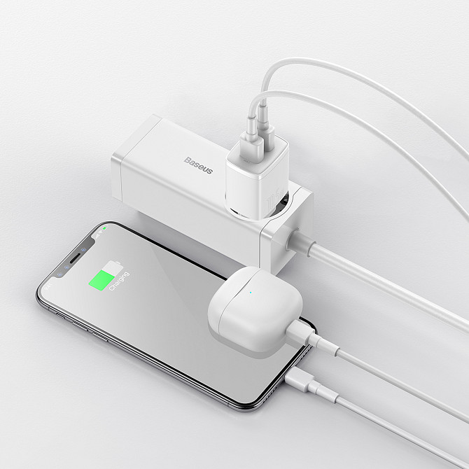 Універсальний зарядний пристрій Baseus Compact Charger 2U 10.5 W CCXJ010202 (Білий) Миколаїв - фото 7