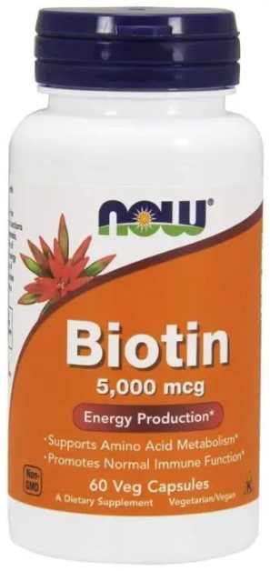 Вітаміни для волосся Біотин Now Foods Biotin 5000 мкг 60 капсул Київ - фото 1