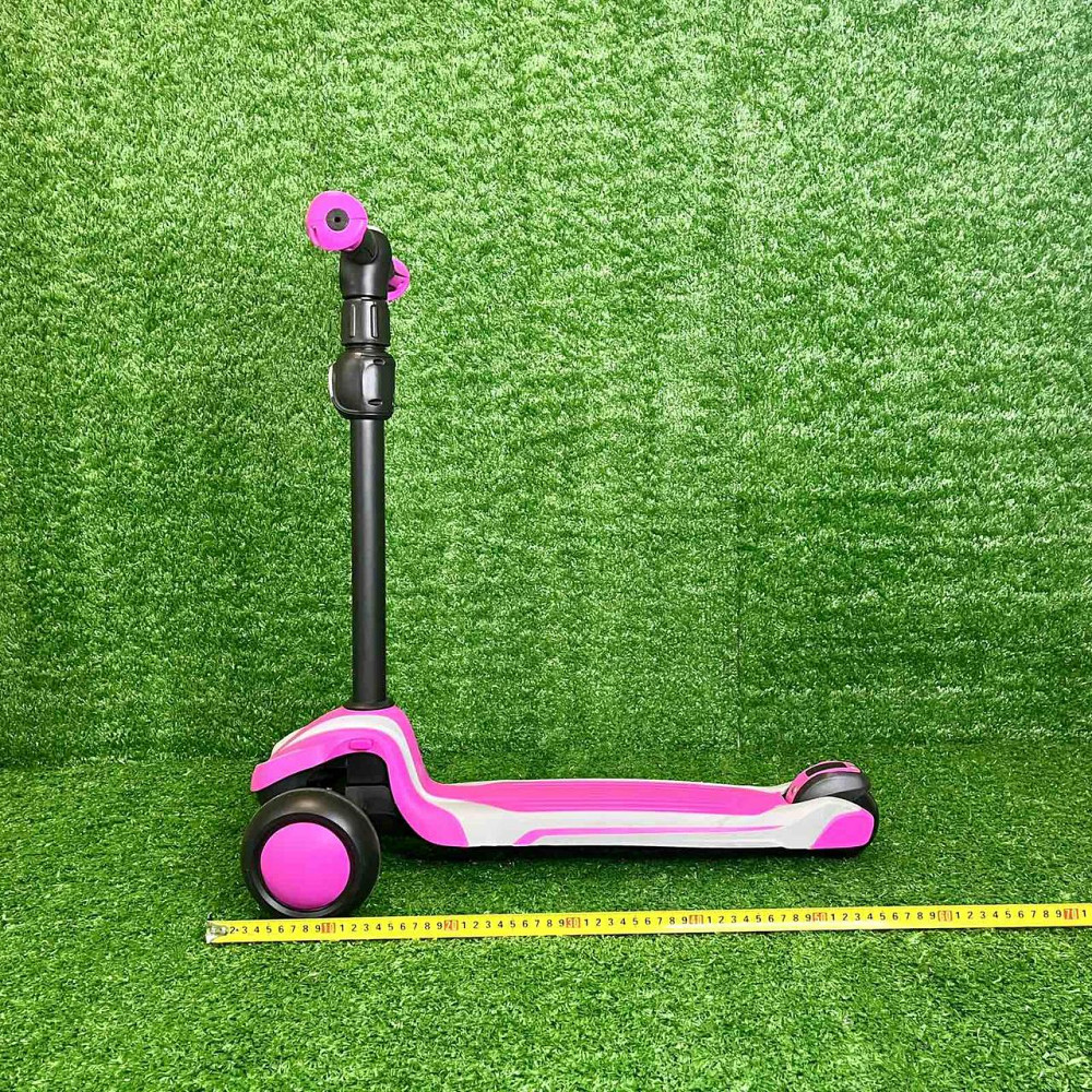 Самокат триколісний колеса PU 120мм світяться Рожевий (X1-PG) Чернігів - фото 6