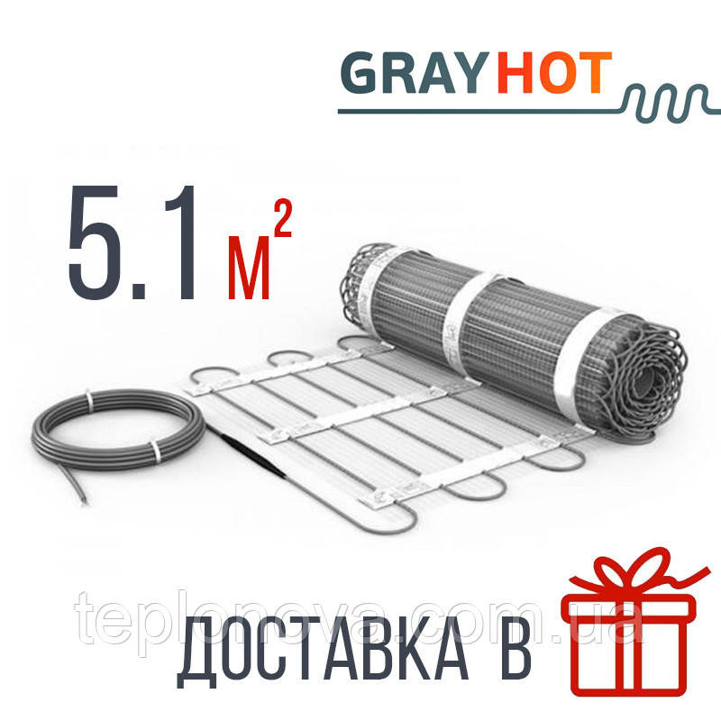 Нагревательный мат 5.1 м² GrayHot Теплый пол под плитку электрический Черновцы - изображение 1