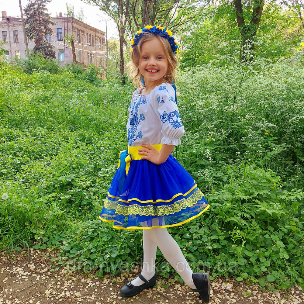 Костюм вишиванка синьо-жовтий для дівчинки "Слава нації" Кривий Ріг - фото 6