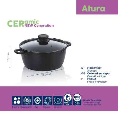 Каструля Kela Atura, з кришкою 24 см, 3.2 л (15171) Вінниця