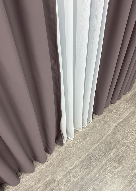 Шторна тканина блекаут, колекція "Midnight" колір бурий 1233ш Київ - фото 14