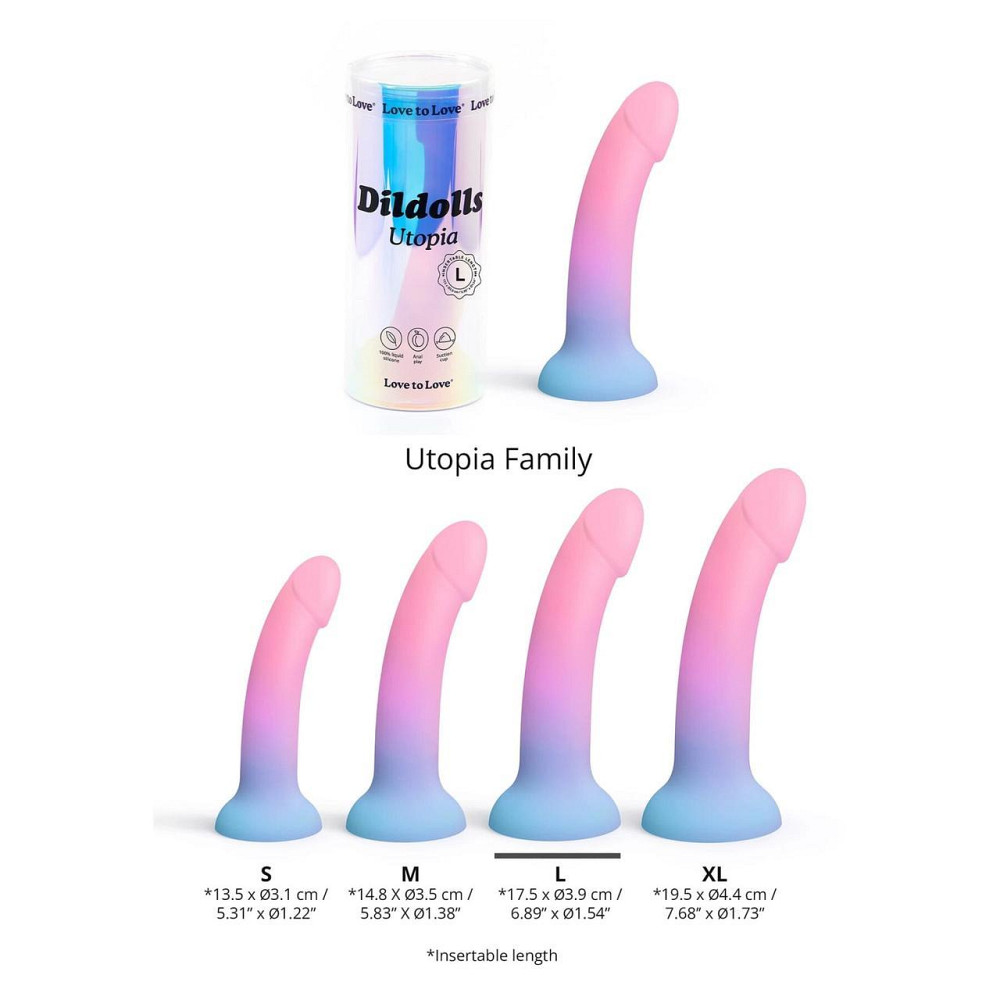 Дилдо з кольоровим градієнтом Love To Love DILDOLLS - UTOPIA L ультрам'який Sex Aura Київ - фото 4