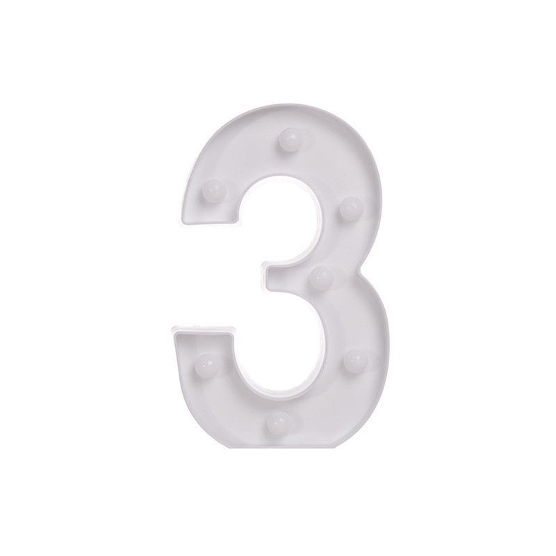 Об'ємна цифра 3 Led декоративна маленька 21 на 13 см білий Київ - фото 2