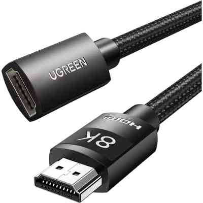 Кабель мультимедийный HDMI M to HDMI F 1.0m 8K HD151 black Ugreen (40447) Винница