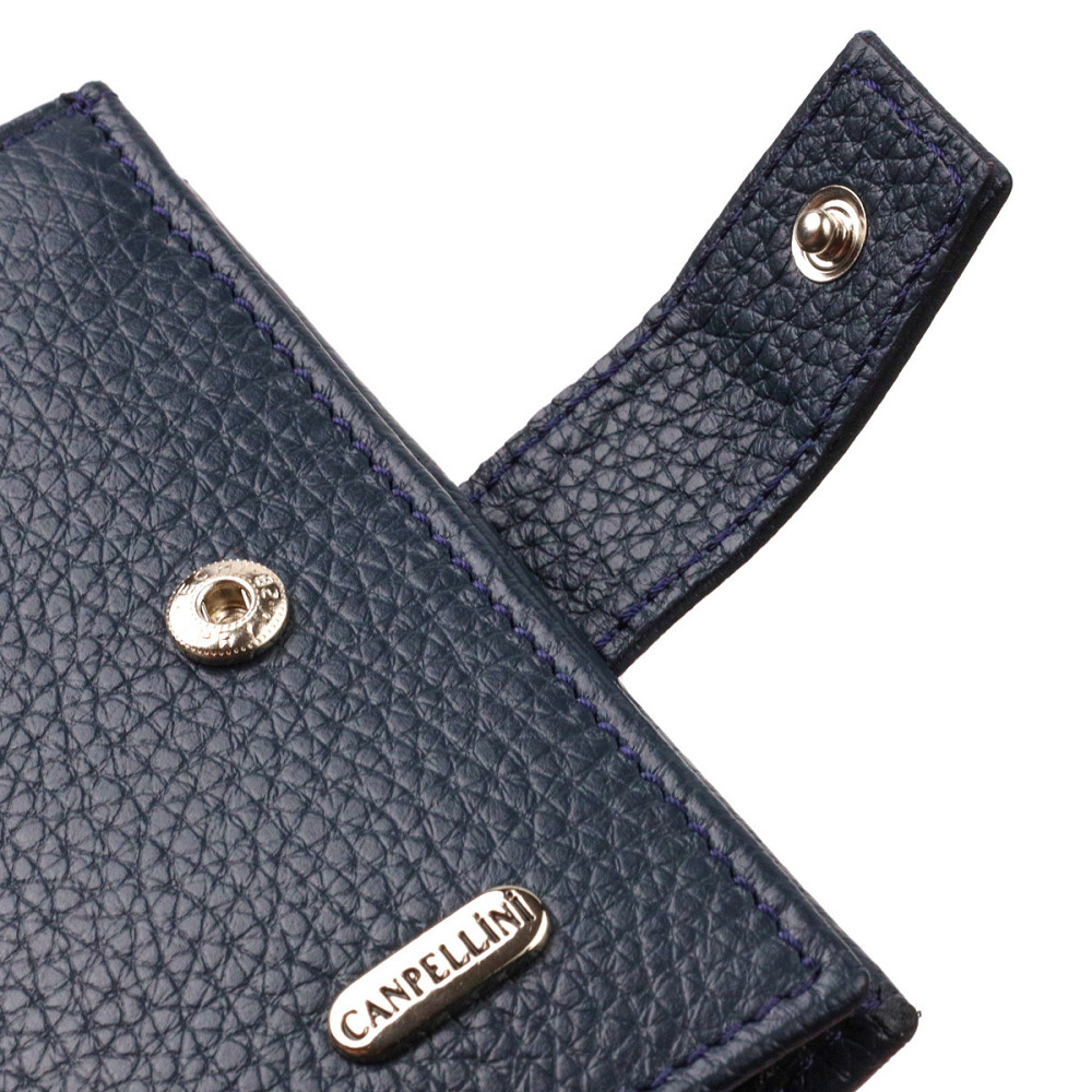 Модный мужской бумажник из натуральной зернистой кожи CANPELLINI 21746 Синий Киев - изображение 6