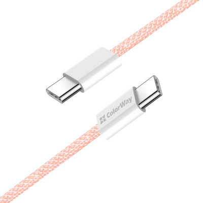Дата кабель USB-C to USB-C 1.0m 60W 3.0А pink ColorWay (CW-CBPDCC061-P) Винница - изображение 8