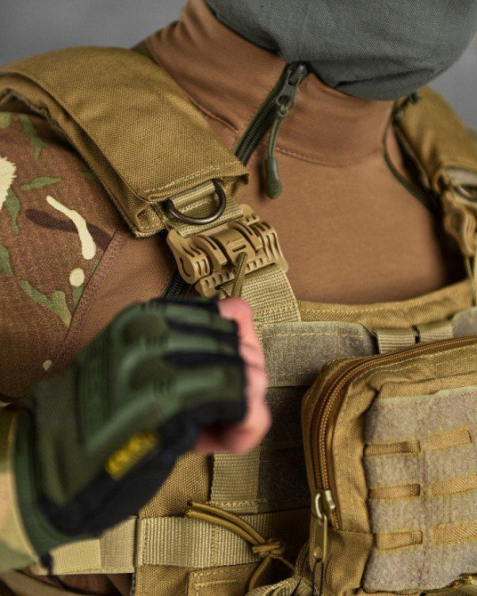 Тактична плитоноска з чотирма точками швидкого скидання Asdag кайот ВТ6795 Одеса - фото 7