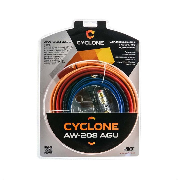 Набір для підключення 2-канального підсилювача CYCLONE AW-208 AGU Вінниця - фото 1