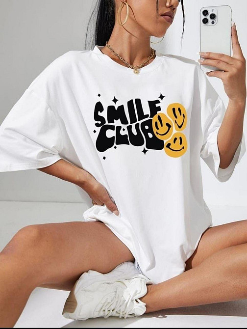 Футболка женская с принтом  46 Белая 2664084024 Днепр - изображение 1