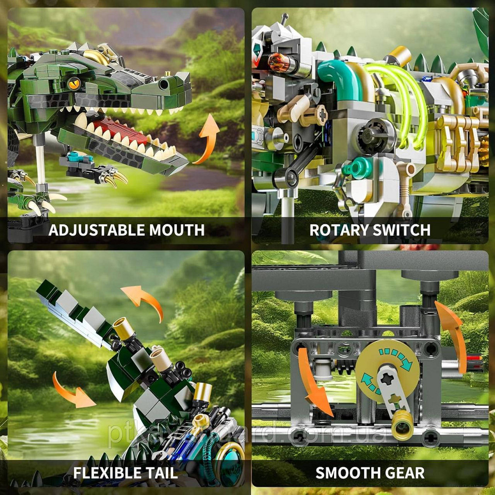 Конструктор крокодил механічний 996 деталей 13056 Хмельницький - фото 6