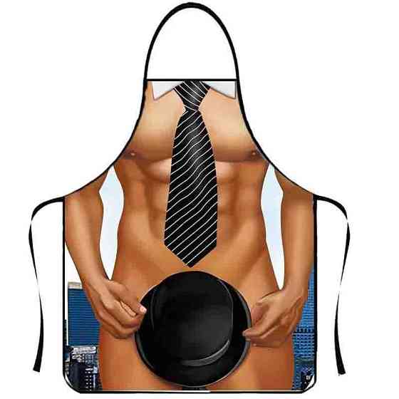Фартук с приколом в галстуке с кепкой 73 на 57 см разноцветный Киев