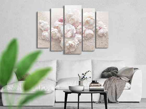 Модульна картина Квіти Піони Art-260_5 ( 80х118см ) Київ