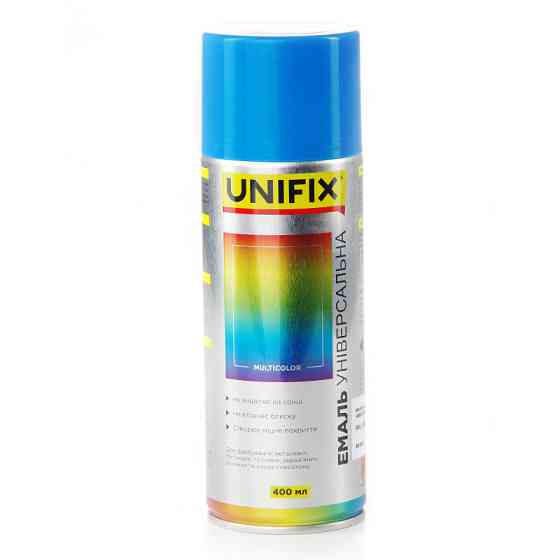 Эмаль акриловая универсальная RAL 5015 Небесный голубой гл. 400мл UNIFIX Рівне