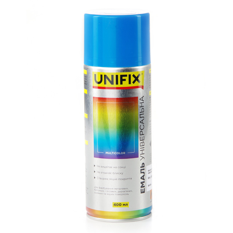 Эмаль акриловая универсальная RAL 5015 Небесный голубой гл. 400мл UNIFIX Рівне - фото 2