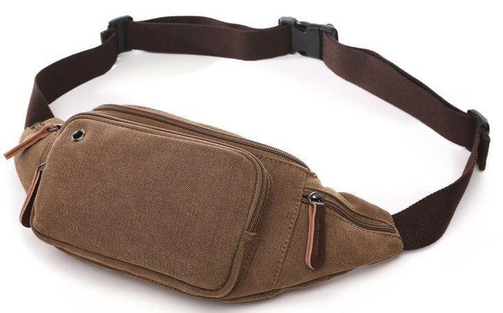 Сумка поясная текстильная Vintage 20176 Коричневая Киев - изображение 7