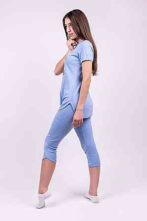 Домашній жіночий комплект (піжама), блакитна Україна топ Крохатушка одяг Київ