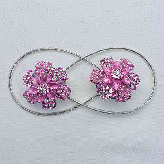 Магніти для штор та гардин "Flowers" набір 2 шт Рожевий (81-230) Київ