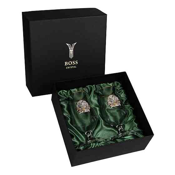 Набір для пива "ПОЛЮВАННЯ"  2 келиха, кришталь, золото Рівне