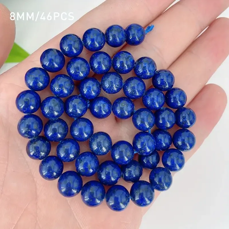 Лазурит 8 мм – 45 бусин для украшений и браслетов, натуральный синий камень Киев - изображение 1