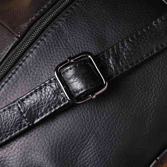 Невелика жіноча сумка з двома ремінцями з натуральної шкіри Vintage 23014 Чорний Київ