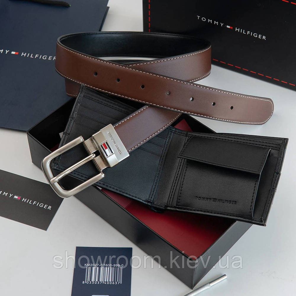 Мужской подарочный набор кошелек и ремень TH (064) Киев - изображение 10