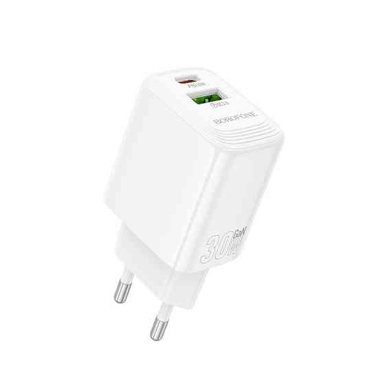 Мережевий зарядний пристрій BOROFONE BN29 Fuente PD30W+QC3.0 charger (EU) White Одеса