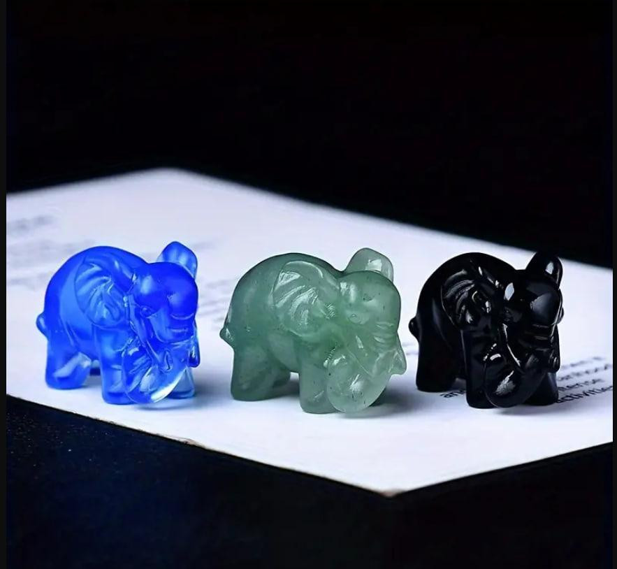 Фигурка хрустального слона из натурального голубого камня опала 35 мм, карманное украшение, декор дл Киев - изображение 3