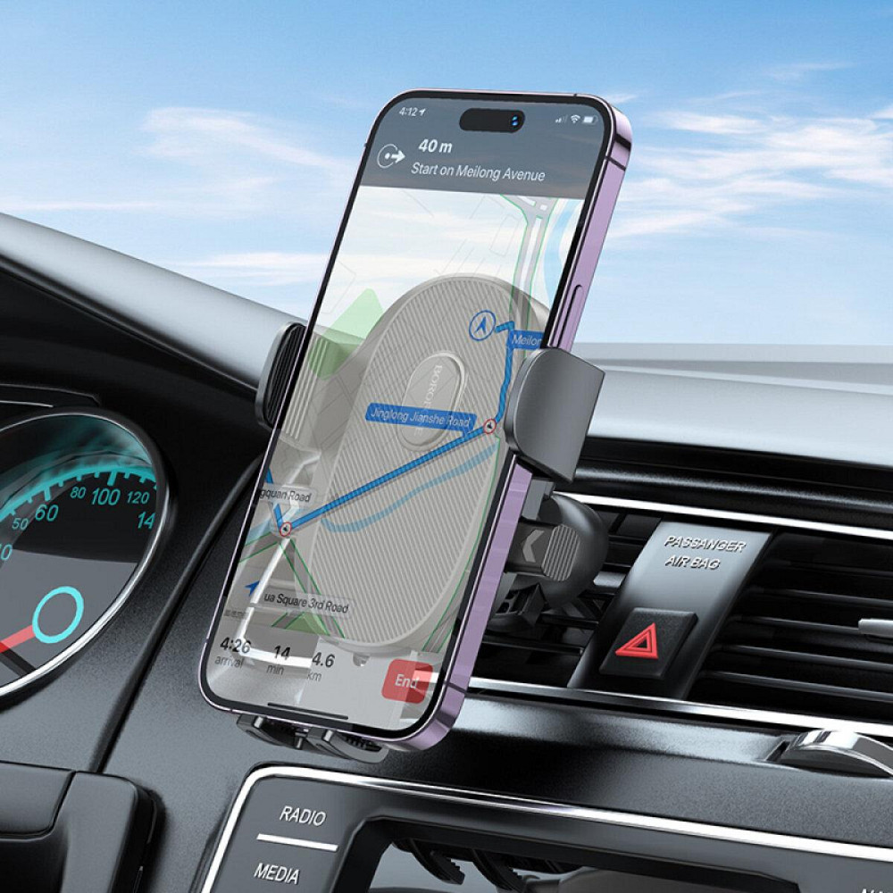 Автомобильный держатель крепление подставка для телефона смартфона BOROFONE BH92 Grand one-button Black Одесса - изображение 7
