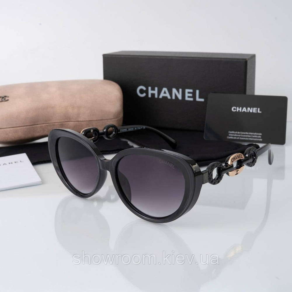 Стильні ; жіночі сонцезахисні окуляри CH (0524) чорні Київ - фото 1