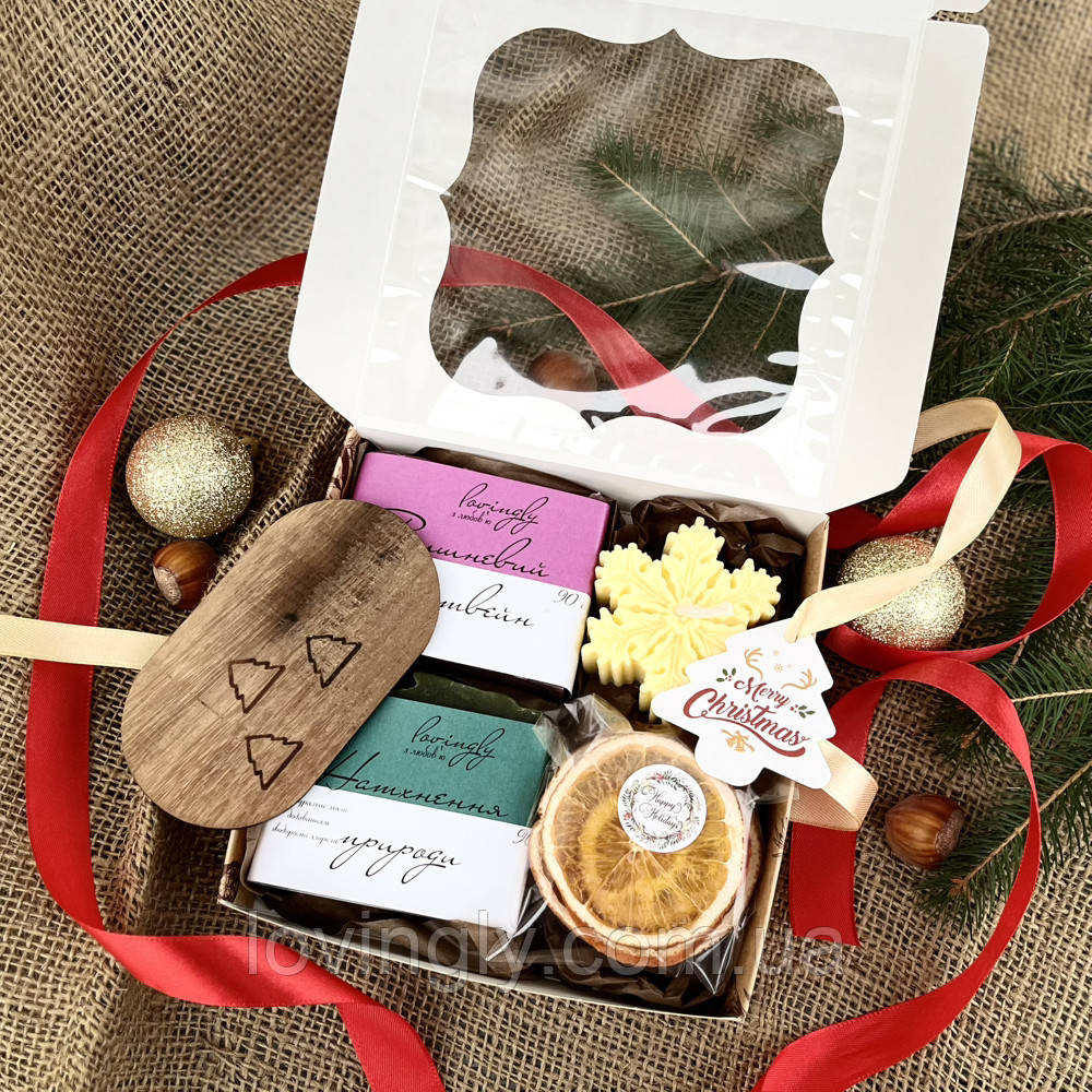 Подарунковий набір з натуральним милом і свічкою - зимовий крафтовий набір Ірпінь - фото 9