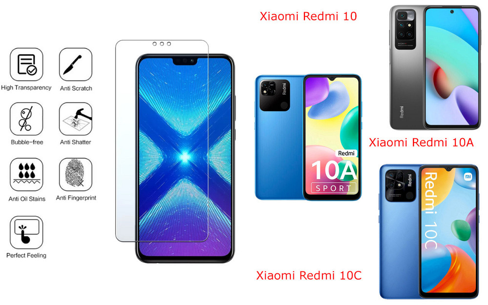 Защитное стекло NeoGlass для Xiaomi Redmi 10, 10A, 10C – ультрапрозрачное и устойчивое Киев - изображение 4