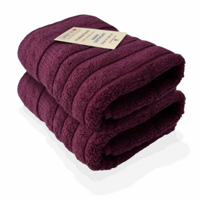 Набір 2 жакардові рушники Lovely Svi для ванної, готелів, СПА, на подарунок, 50* 90 см Oxford Stripe Burgundy (471124) Київ - фото 1