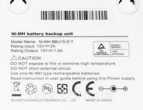 Mini UPS для роутеров 12V BBU15-DT без AA аккумуляторов Винница