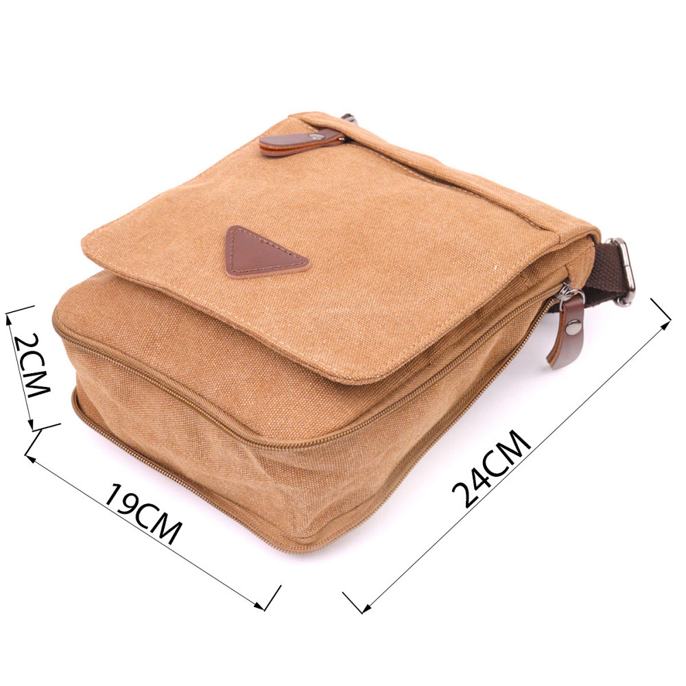 Функциональная мужская сумка из текстиля Коричневая (Vintage) Киев - изображение 8