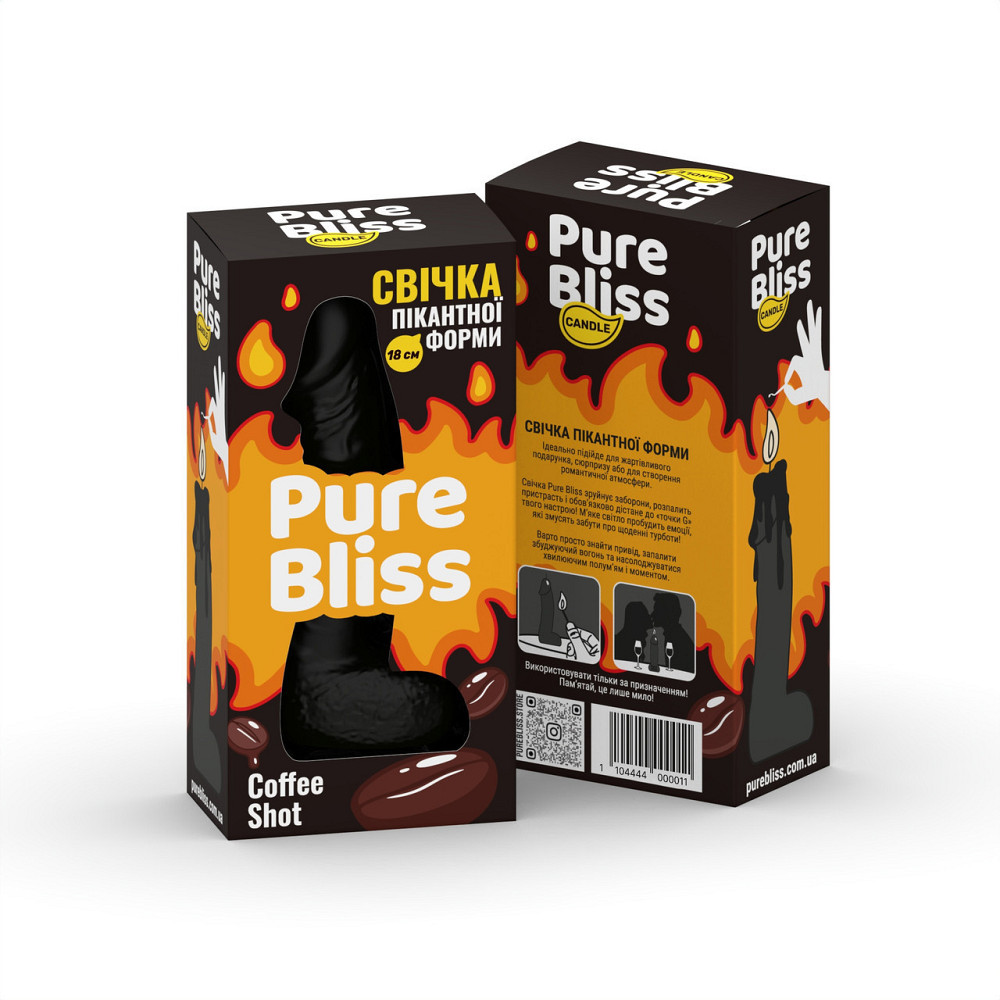 Свічка член Pure Bliss Coffee Shot Black, 18 см Sex Aura Київ - фото 7