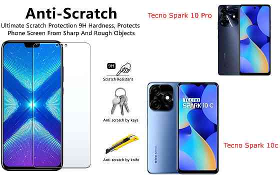 Защитное стекло NeoGlass для Tecno Spark 10 Pro (KI7), Spark 10c – ультрапрозрачное и устойчивое Киев
