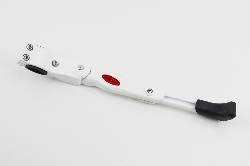 Підніжка бокова задня телескопічна для 24"- 26", кріплення за перо рами, алюмінієва, біла HS-001 Київ - фото 1