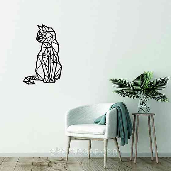 Декоративное настенное Панно «Кот» Декор на стену 90*58 см, Черный Киев