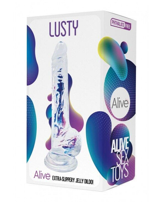 Прозрачный фаллоимитатор Alive Jelly Dildo Lusty, ТПЕ, присоска, диаметр 3,2см, длина 18см Sex Aura Киев - изображение 2