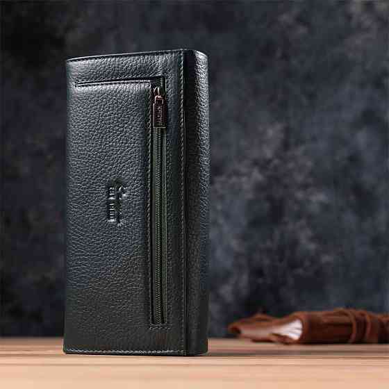 Горизонтальный женский кошелек из натуральной кожи KARYA 22852 Зеленый Киев