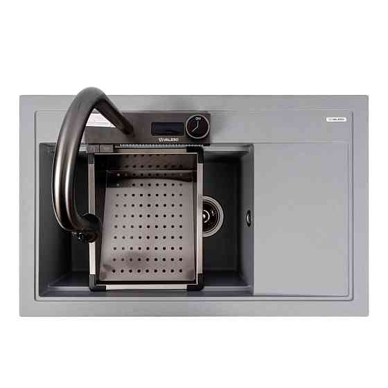 VALESO Гранітна мийка VALESO ATRUM 7950 матова Сірий металік Киев