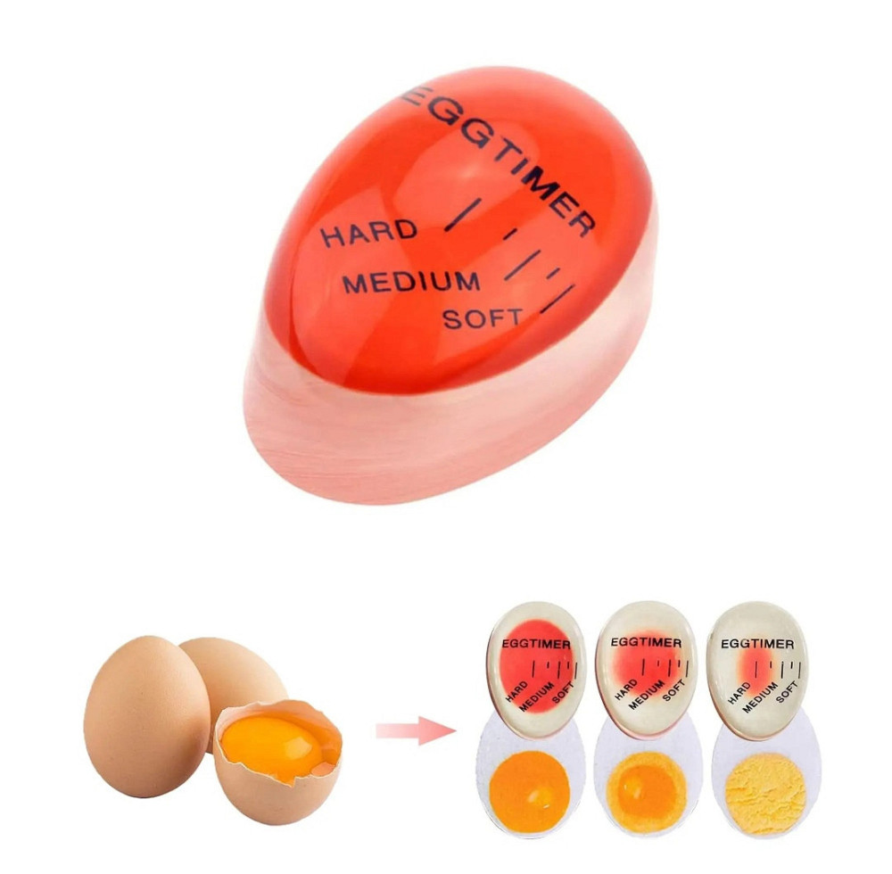 Кухонный таймер Яйцо для приготовления яиц меняет цвет 6 на 4 см красный Киев - изображение 7