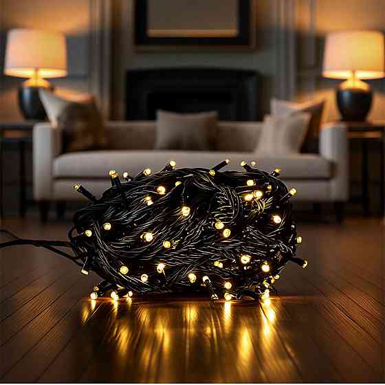 Garlando Новорічна гірлянда кімнатна нитка 22 м 220 LED чорний провід Жовтий W220LED22MBY Коломия