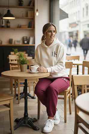 Теплый женский костюм тринитка на флисе Бордовый L-XL Харьков