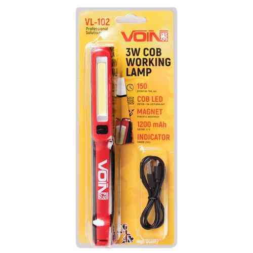 Переноска VOIN VL-102 с 3W-COB и 3W XPE, АКБ 1200mAh, магнит и индикатор заряда Харьков