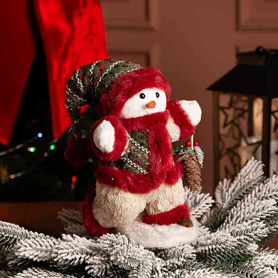 Новорічна фігурка Сніговик з шишкою 19×17×40 (см) CR-4-16 Київ
