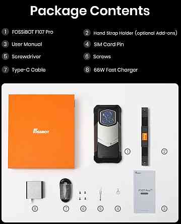 FOSSiBOT F107 Pro 12+18/512ГБ Защищенный Смартфон/28000 mAh/NFC/HD IPS. Киев