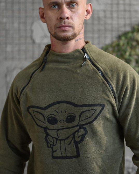 Флиска мужская теплая зимняя олива йода змейки под горло M Одесса - изображение 2